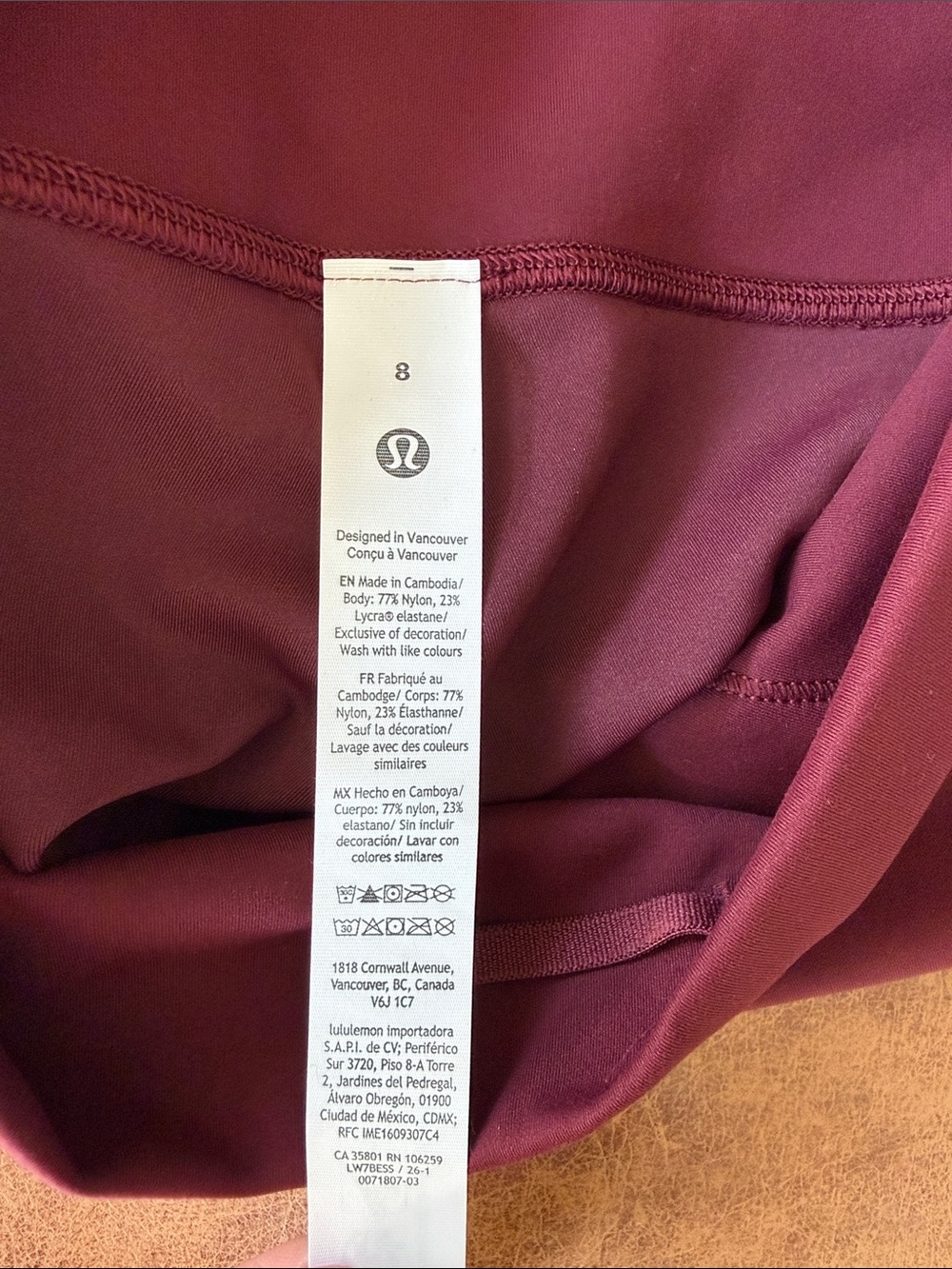 NWT Lululemon Wunder Train High-Rise Short 6" Sz 8 Burgundy Bay - Picture 4 of 4